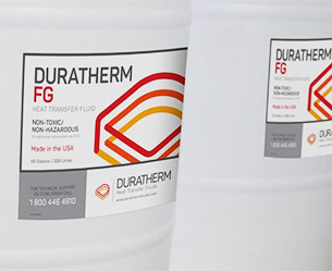 Fässer mit lebensmittelverträglichem Thermoöl Duratherm FG.